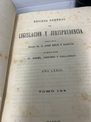 6 tomos antiguos Revista de Legislación y Jurispru