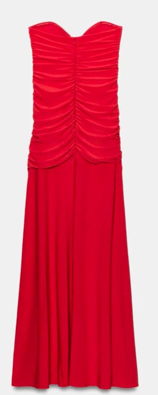 Vestido Zara Rojo Palabra de Honor Talla S