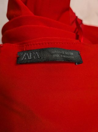 Vestido Zara Rojo Palabra de Honor Talla S