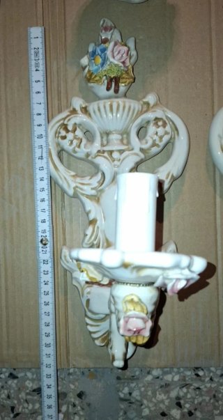 Coppia Applique Vintage Boschieri Ceramica