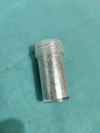 2 Tarritos Purpurina Plata y Verde 20ml