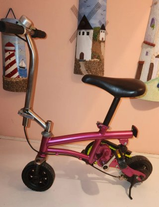 Mini bici plegable rosa