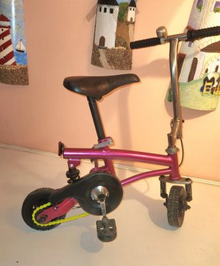 Mini bici plegable rosa