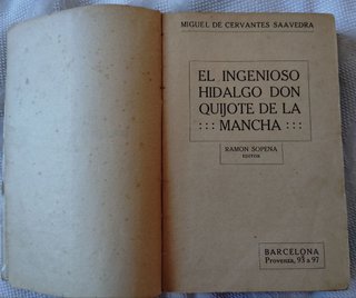 LIBRO ANTIGUO DON QUIJOTE DE LA MANCHA