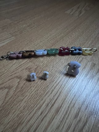 Conjunto Tous Plata Oso Multicolor