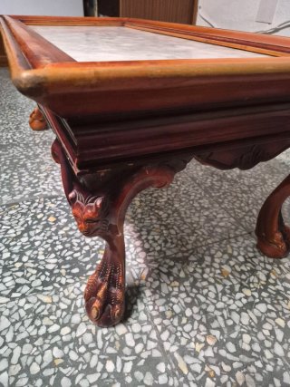 Mesa de centro madera y mármol