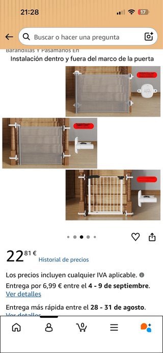 Adaptador barandilla seguridad bebé