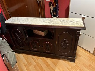 Mueble antiguo madera y mármol