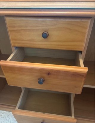 Mueble recibidor madera con espejo