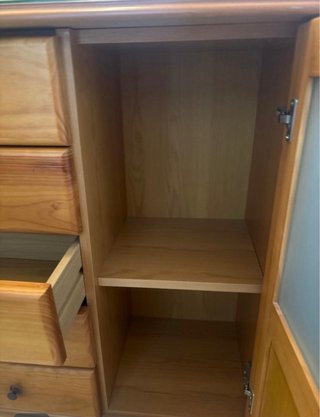 Mueble recibidor madera con espejo