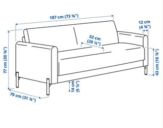 Sofá 3 plazas Ikea tela gris