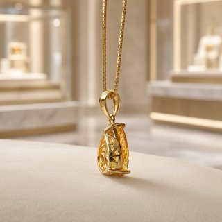 Collar Citrino Lágrima Exclusivo – Plata de Ley