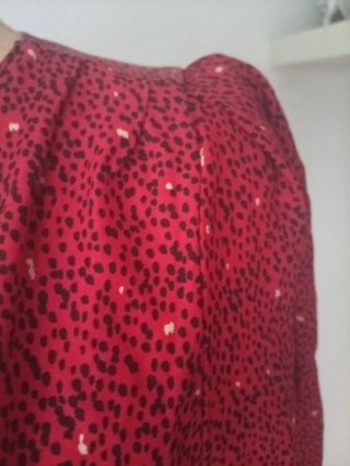 Vestido Zara Rojo Lunares Negros Talla S
