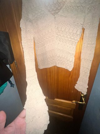 Cárdigan Zara Beige Encaje Manga Larga