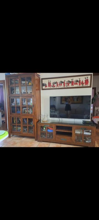 Mueble Banak madera y cristal