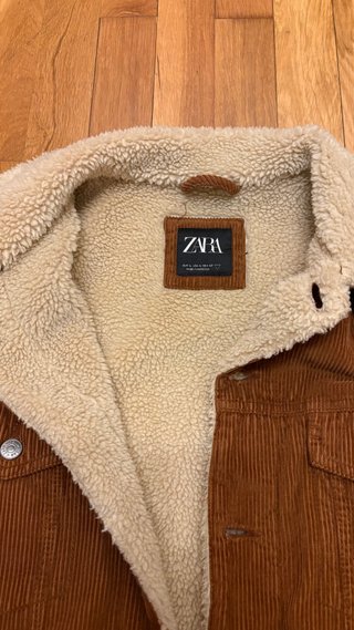 Chaqueta Zara Borreguillo Marrón Talla L