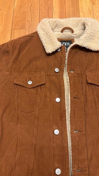 Chaqueta Zara Borreguillo Marrón Talla L
