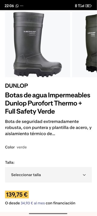Botas Dunlop Thermo+ Talla 43
