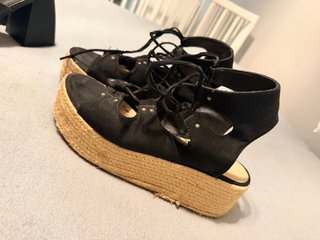 Zapatos esparto negros plataforma