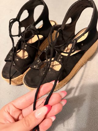 Zapatos esparto negros plataforma