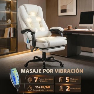 Silla de escritorio con masaje y reposapiés