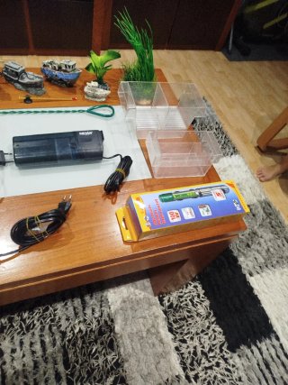 Lote Acuario: Filtro, Calentador y Accesorios