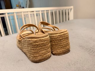 Sandalias cuña esparto nude ALTA MODA