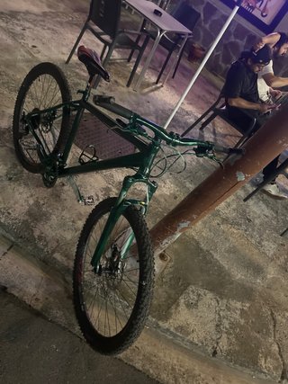 Bicicleta de montaña verde