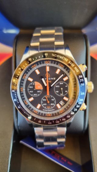 Orologio Chrono Avione Racing Blu/Arancione