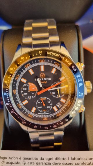 Orologio Chrono Avione Racing Blu/Arancione