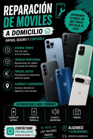 Reparacion de moviles a domicilio Algemesi