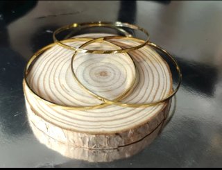 Lote 6 pulseras finas acero dorado