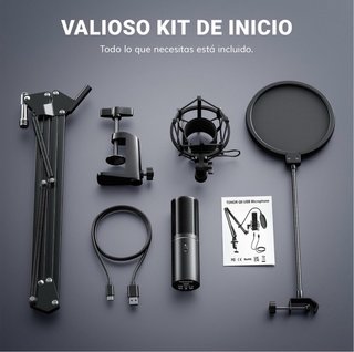Micrófono TONOR USB Condensador Negro
