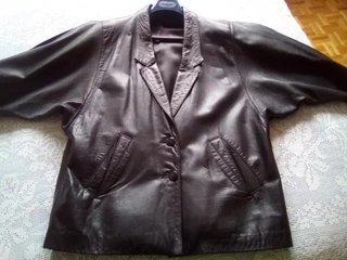 CHAQUETA CUERO AUTENTICO NEGRA MUJER