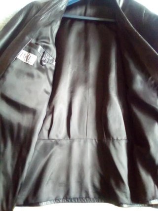 CHAQUETA CUERO AUTENTICO NEGRA MUJER