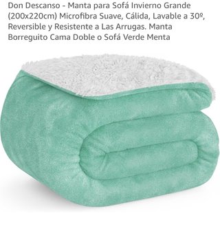 Manta Invierno Suave Microfibra 200x220cm Verde