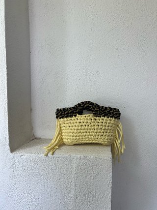 Bolso Crochet Amarillo Hecho a Mano
