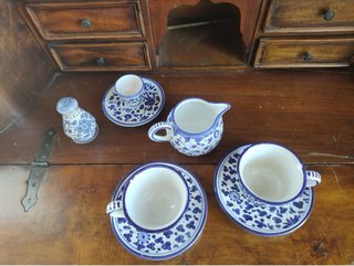 Set ceramica Deruta dip a mano tazze lattiera sali