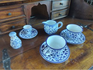 Set ceramica Deruta dip a mano tazze lattiera sali