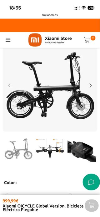 Xiaomi Qicycle Eléctrica como nueva 65% dro.