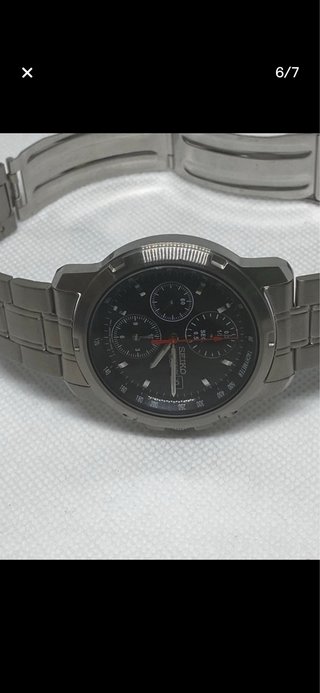Seiko Cronógrafo Negro/Plateado