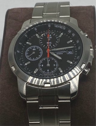 Seiko Cronógrafo Negro/Plateado