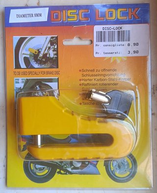 Blocca disco moto/bici Antifurto 2 chiavi