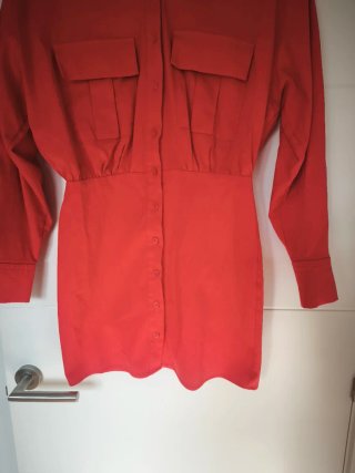 Vestido camisero Zara rojo, Talla S