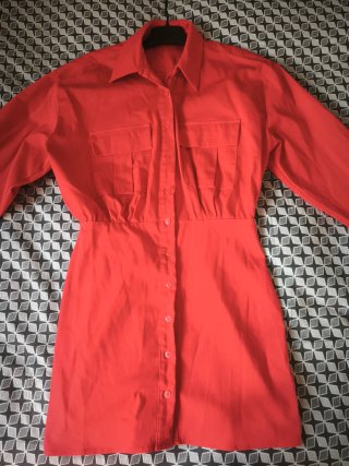 Vestido camisero Zara rojo, Talla S