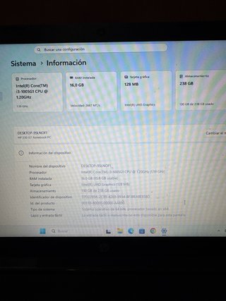 Portátil HP i3 10ª Gen