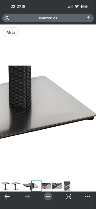 Mesa Alta Terraza Ratán y Metal