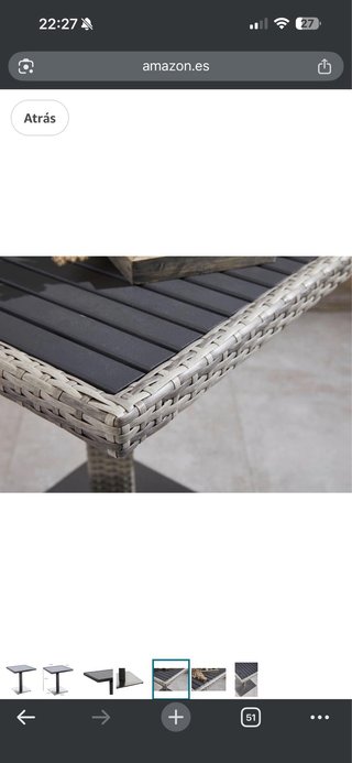Mesa Alta Terraza Ratán y Metal