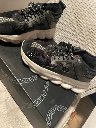 Scarpe Versace Uomo Nero Bianco