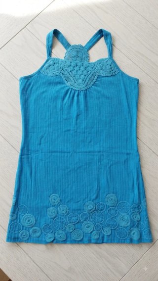 Vestido Bohemio Azul Turquesa con Detalles crochet